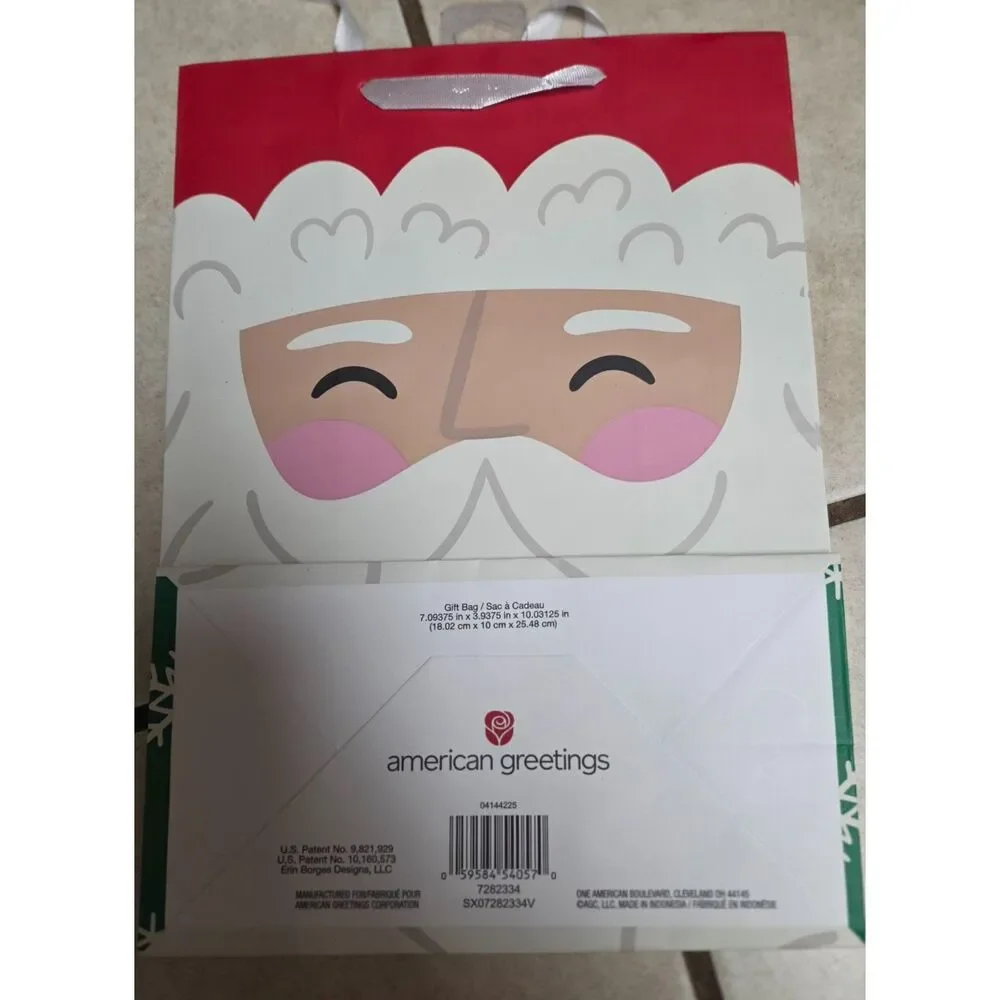 American Greetings Pop Up Tissue Santa Claus Gift Bag NWT NEW